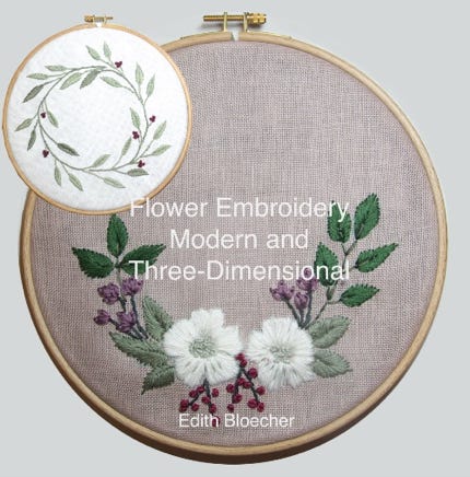 book flower embroidery modern and three-dimensional
