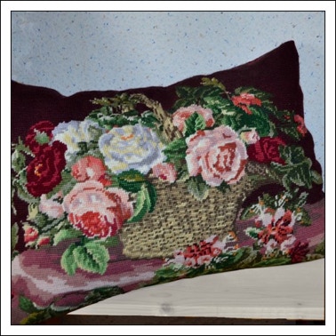Gobelin Kissen Rosenmotiv