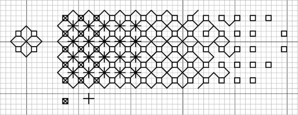 Schwarzstickerei, Blackwork Vorlage 2